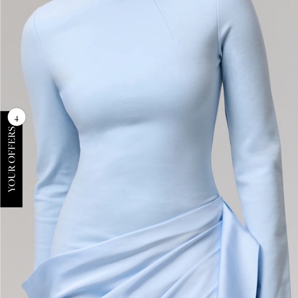 Chic Sky Blue Long Sleeve Dress - Picture 4 of 4